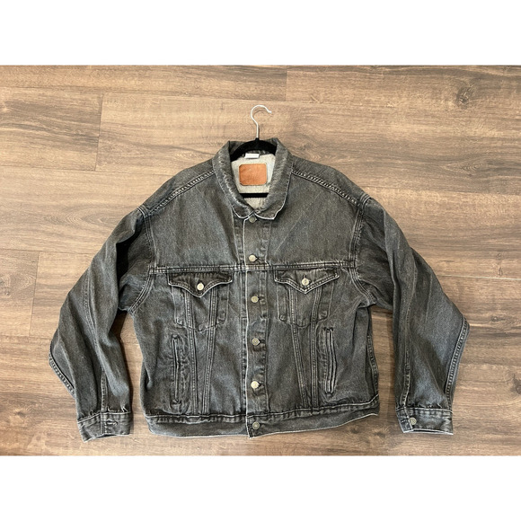 Marlboro Wild West Cotton Black Denim Jean Trucker Jacket Sz XL 90s 80s Western - Picture 7 of 8